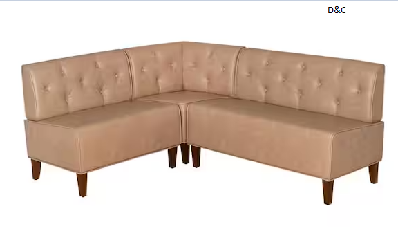 Trapp Corner Nook 73.37 in. Tan Dining Bench High Back