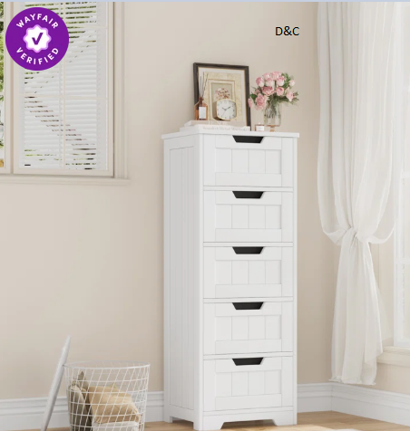 Alicyn 15.7″ W x 40.1″ H x 11.8″ D Free-Standing Linen Cabinet