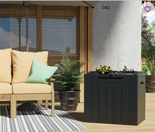 Devoko 32 Gallon Water Resistant Lockable Deck Box With Seat