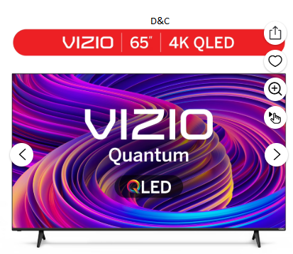 VIZIO 65″ Class Quantum 4K QLED HDR Smart TV (M65Q6-L4)