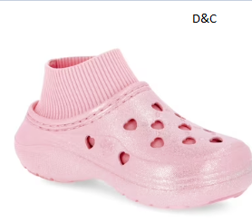 Justice Little & Big Girl Glitter Sock Clog