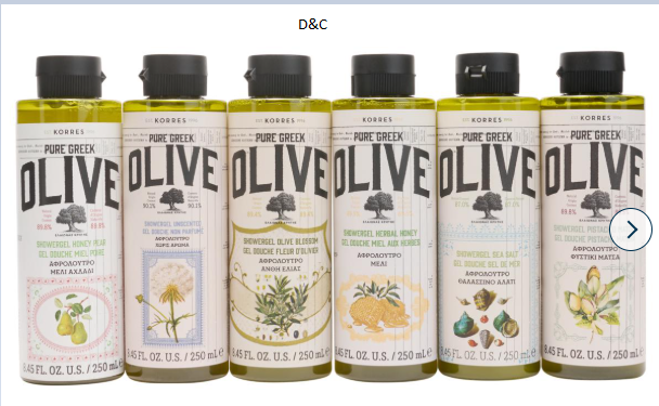 Korres Olive 6-piece 250ml Shower Gel Collection