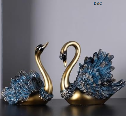 GREFAR Couple Swan Sculpture 2 Piece Set
