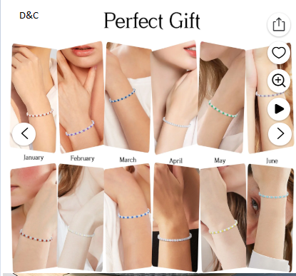 APSVO 18K White Gold Plated Tennis Bracelets for Women Girls