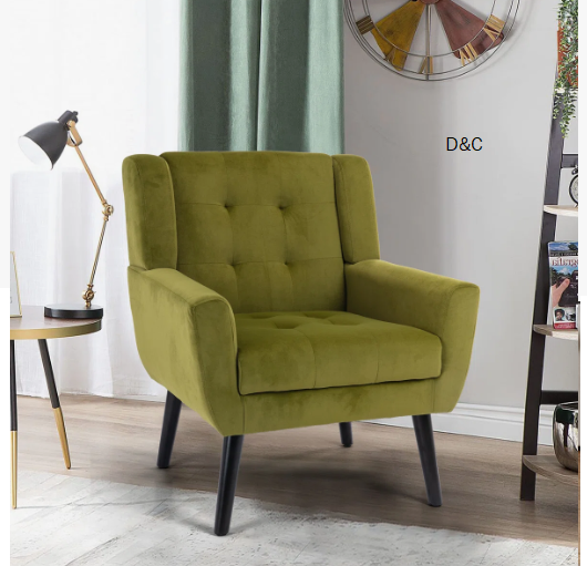 Tufted Upholstered Wide Back Armchair