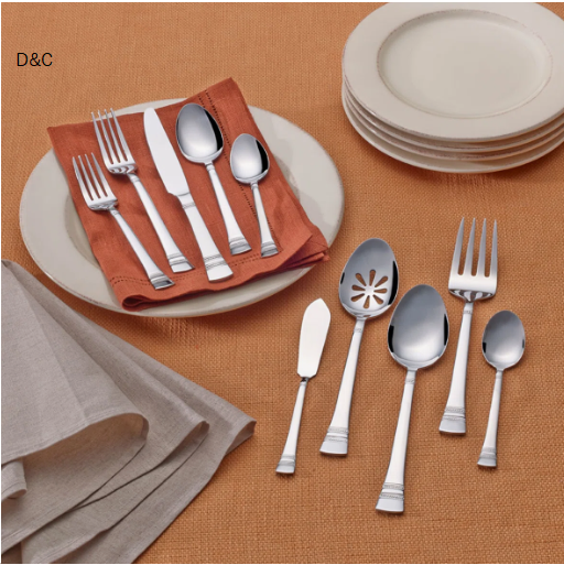 Pfaltzgraff Sapphire Bay 53-Piece Stainless Steel Flatware Set, Service for 8