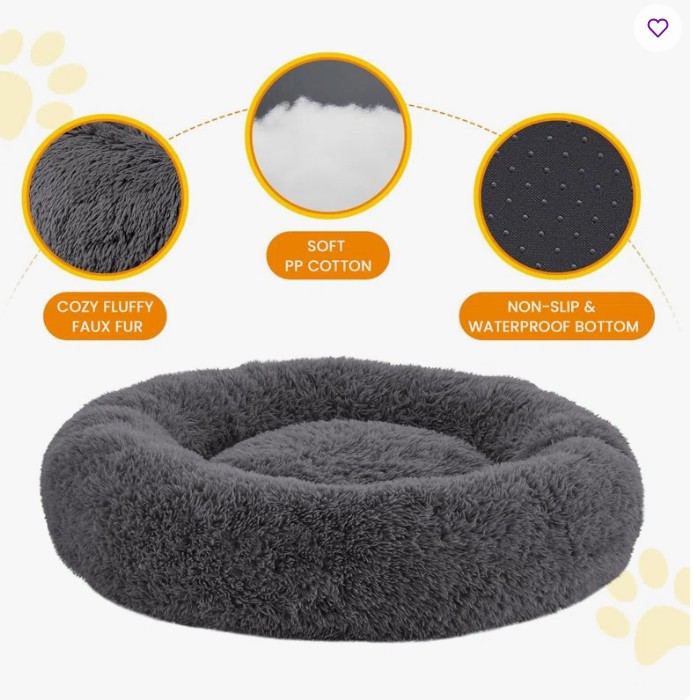 Calming Dog Bed For Home, Anti-anxiety Round Donut Cuddle Pet Beds, Dog Beds With Plush Faux Fur,Washable,Warm Dog bed