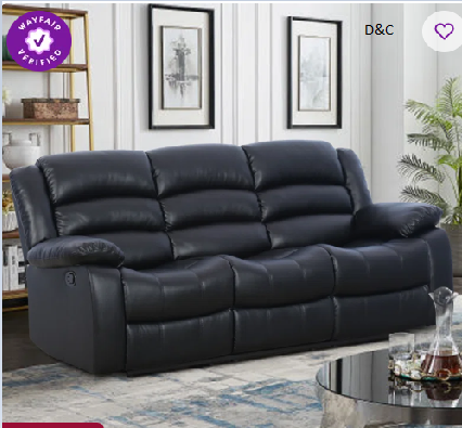 Emryn 81.5” Wide Modern and Super Soft Faux Leather Manual Reclining Sofa with Wide Backrest