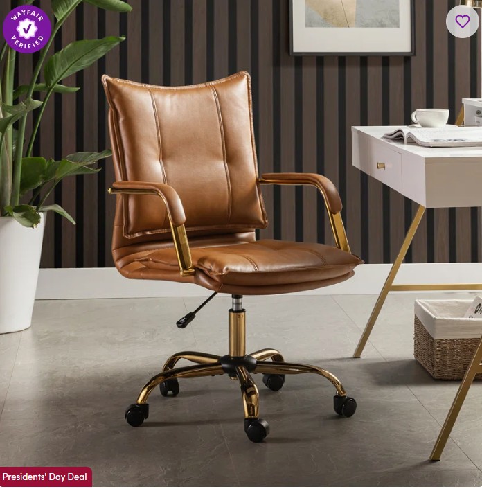 Lundgren Faux Leather Task Chair with Padded Arms