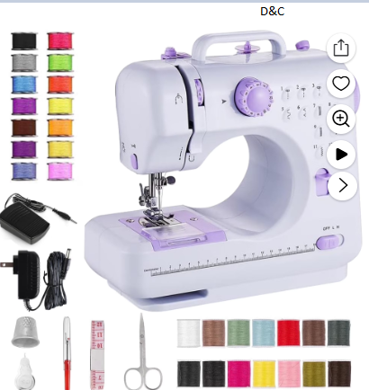 BCOOSS Sewing Machine for Beginner Multi-Functional Portable Machine with 12 Built-in Stitches