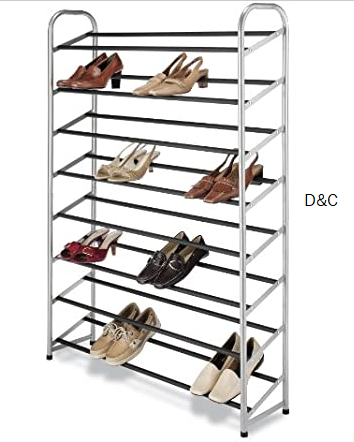 Whitmor 8 Tier Shoe Tower – 40 Pair – With Non-Slip Racks