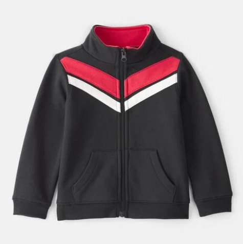 Toddler Boy Zip-Up Jacket – Black