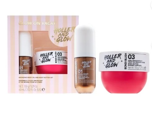 Holler And Glow Limited Edition Glow On Vacay Bronzing Body Oil And Body Butter Duo, 2 Piece Set