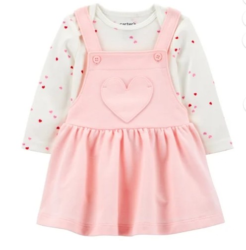 Carter’s Child of Mine Baby Girl Valentine’s Dress Set, 2-Piece, Sizes Newborn-24 Months