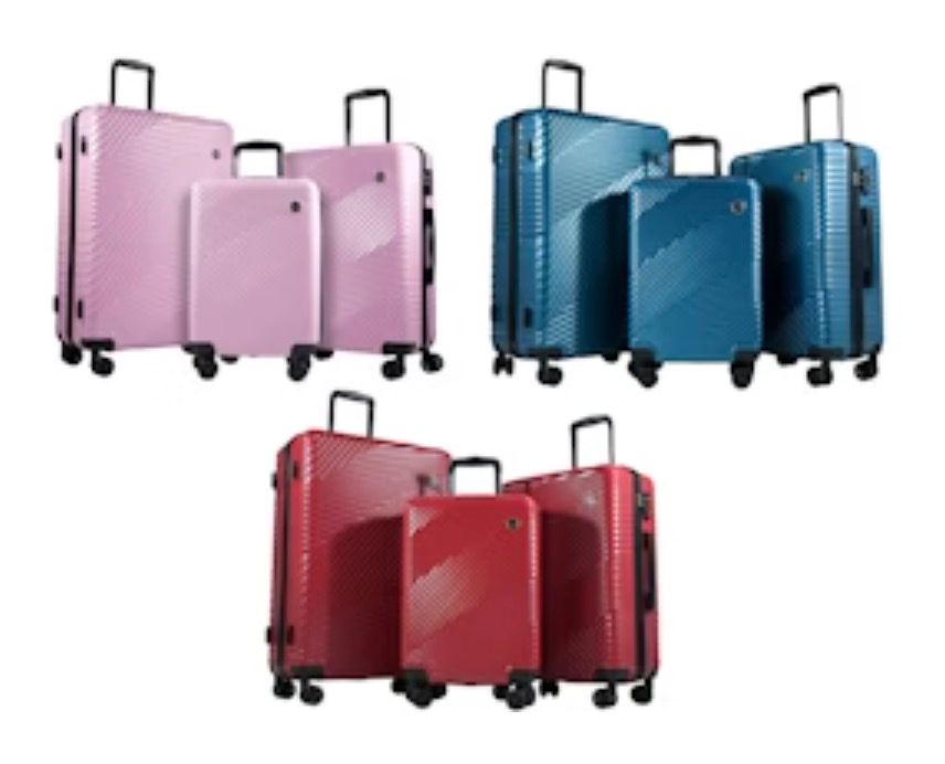 Tripcomp Luggage 3 Piece Set,Suitcase Set with Spinner Wheels Hardside Lightweight Luggage 20in24in28in.(Pink)