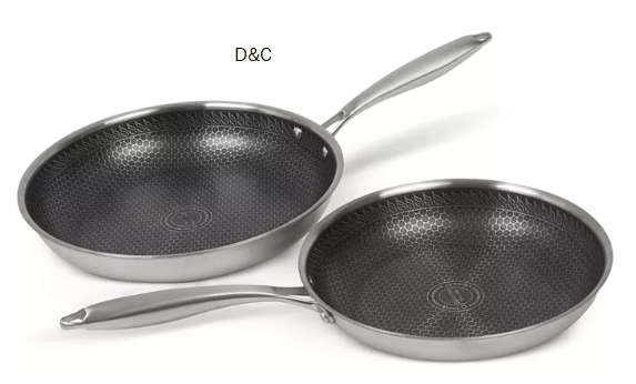 Glidesteel Stainless Steel Nonstick 2-Pc. Frypan Set