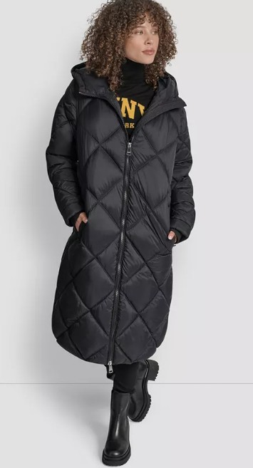 Women’s Diamond Quilted Hooded Puffer Coat