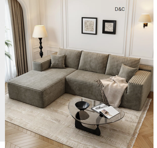 107.5″Cloud Modular Sectional Sofa Couch with L-Shape Chaise,Modern Minimalist Upholstered Couches