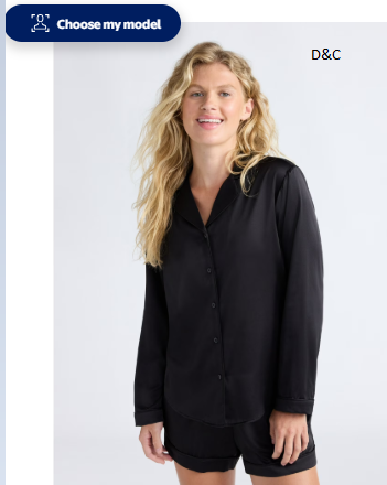 Joyspun Women’s Stretch Satin Notch Long Sleeve Top and Shorts Pajama Set, 2-Piece, Sizes XS-3X