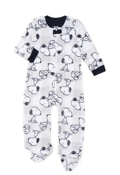 Peanuts Unisex Baby Matching Family Pajamas Snoopy Union Suit with Hat Set, 2 Piece, Sizes 9M-18M