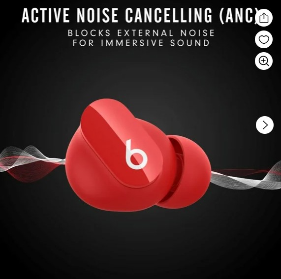 Beats by Dr. Dre Studio Buds True Wireless Bluetooth Earbud Headphones Type, Red