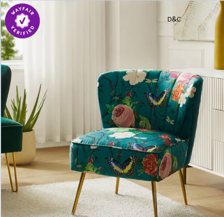 Adelynn Felicia Velvet Barrel Chair with Tufted Back