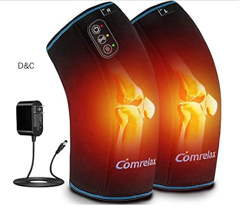 comrelax Knee Massager with Heat & Vibration, Heating Pad for Knee Pain Relief