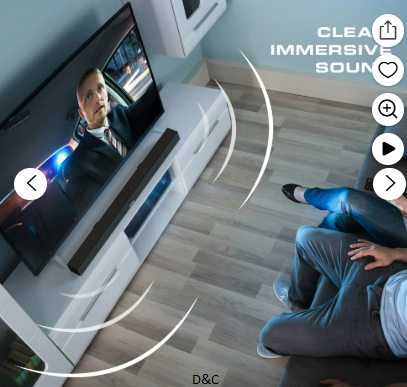 Okko ClearWave TV Soundbar, 37 Inch Mountable Bluetooth Sound Bar Speaker with Remote Control, 60W