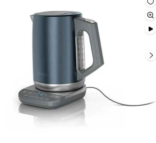 Ninja Precision Temperature Electric Kettle with 7 Presets and Rapid Boil, 7-Cup Capacity, Blue Stainless