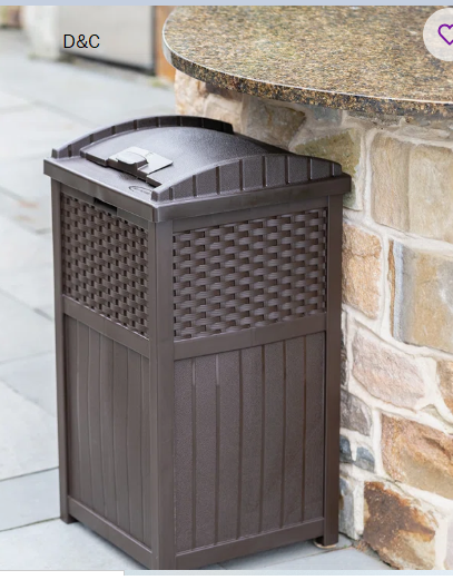 Suncast 33 Gallon Manual Lift Trash Hideaway Container