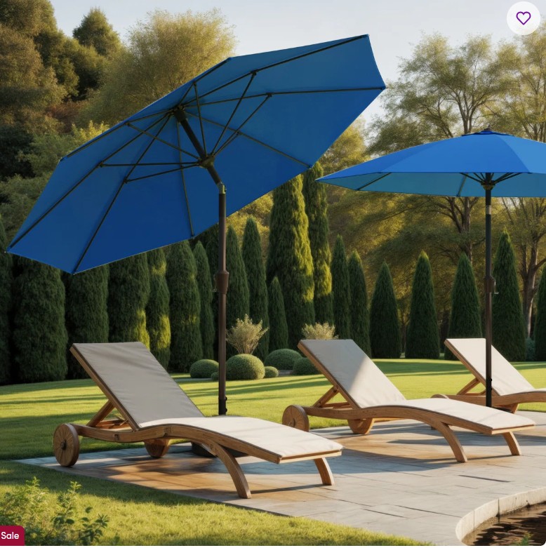 Outdoor Patio Umbrella 9ft ,patio Table Umbrella With Push Button Tilt Crank