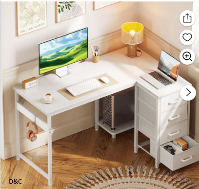 48 inch Computer Desk with 4 Fabric Drawers