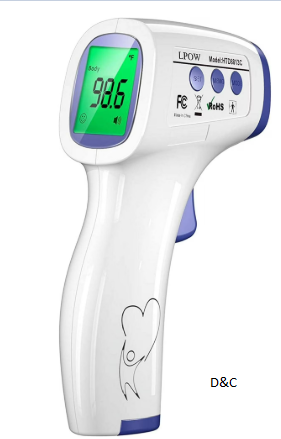 LPOW Infrared Digital Thermometer for Baby, 1s Reading, 3 Colors Backlight, 50 Memories Recall
