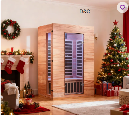 Hongyuan 1 Single Person Indoor Sauna Room with LED Light Bluetooth Low EMF FAR Infrared Sauna In Okoume & Hemlock Wood
