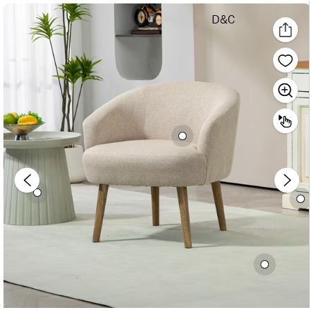 Mainstays Curved Textured Accent Chair, Beige