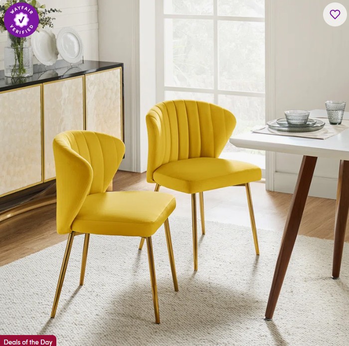 Euclid Modern Tufted Velvet Wingback Dining Chair (Set of 2)