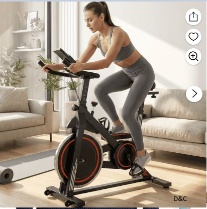 Naipo Exercise Bike Indoor Cycling Bike with 300lbs Big Seat Cushion for Home Cardio Leg Workout