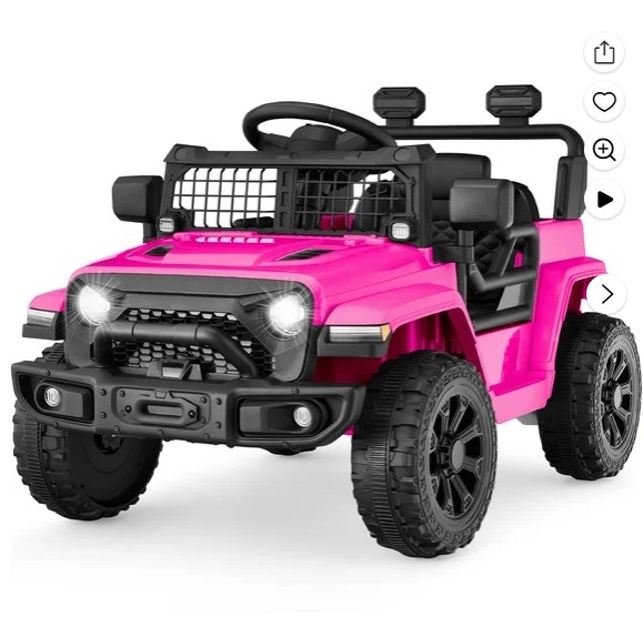 Best Choice Products 6V Kids Ride-On Truck Car w/ Parent Remote Control, 4-Wheel Suspension, LED Lights – Hot Pink