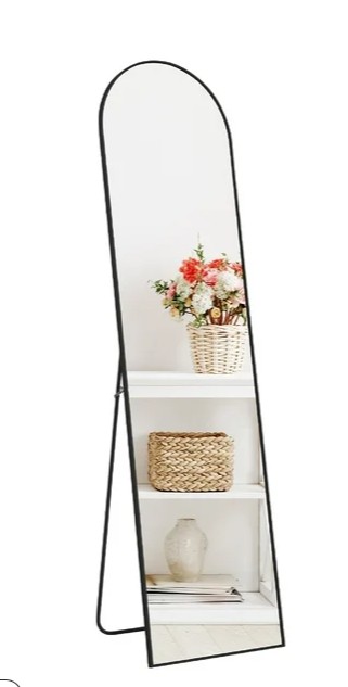 CONCETTA 59″x16″ Arched Full Length Mirror, Full Body Standing Mirror Floor Mirrors, Black