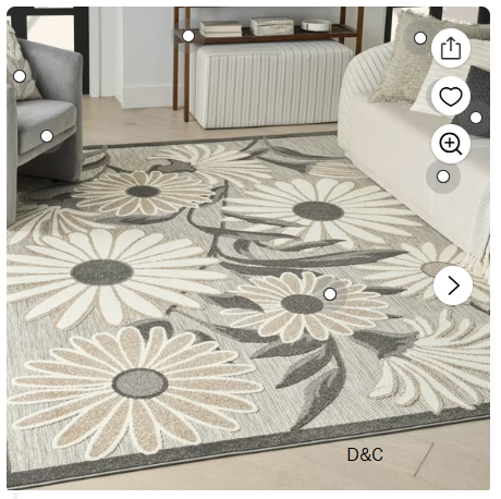 Nourison Aloha Indoor/Outdoor Beige 6′ x 9′ Area Rug, (6×9)