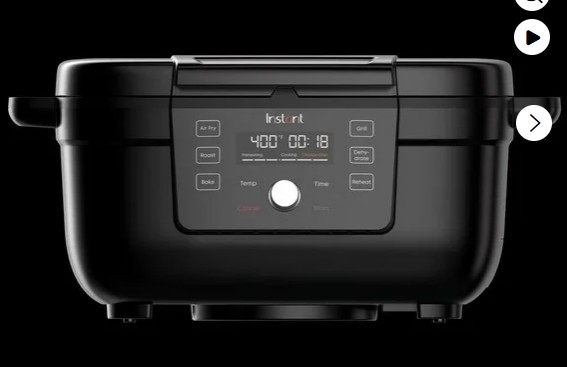 Instant Black Plastic/Stainless Steel Nonstick Surface Electric Grill 4 qt. cap.