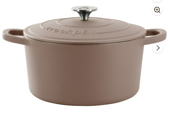 Crockpot Artisan 7 Quart Enameled Cast Iron Dutch Oven in Matte Dusty Pink