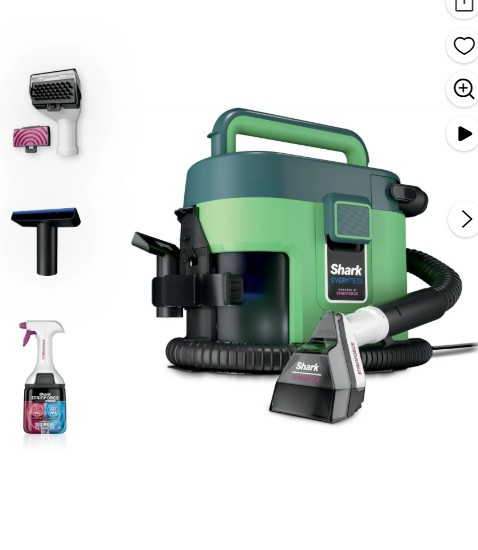 Shark EveryMess Wet & Dry Vacuum, Carper Cleaner, Spot Cleaner, Portable, Stain Eliminator, Small Shop Vac, Pet Friendly, Corded, 1 Gallon, VX100 Green