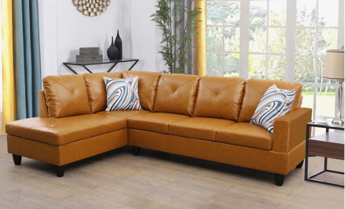Glennia Faux Leather Sectional
