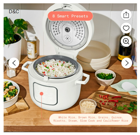 Beautiful 14-Cup Cooked, 6-Cups Uncooked Electric Rice and Grain Cooker, EverGood™ Ceramic Nonstick Coating, White Icing by Drew Barrymore