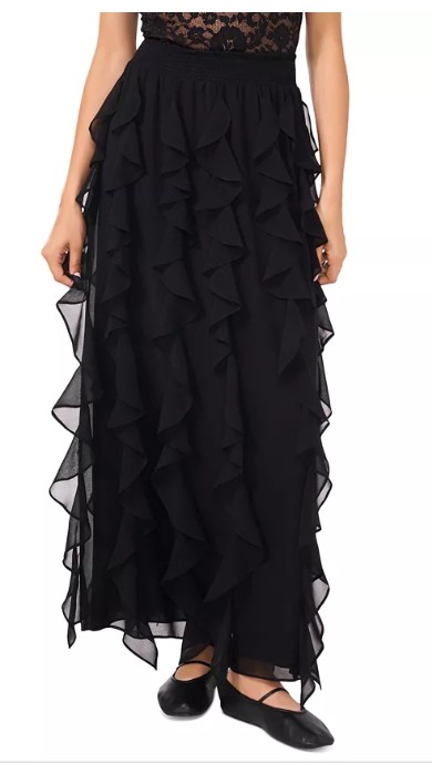 Women’s Ruffle Smocked-Waist Maxi Skirt