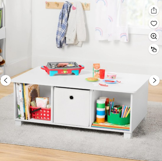 BYO Kids Activity and Cube Storage Table, White