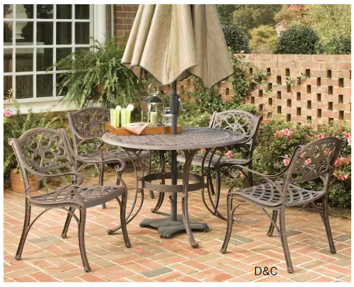 Sanibel Rust Bronze Stationary Cast Aluminum Outdoor Dining Arm Chair (2-Pack)