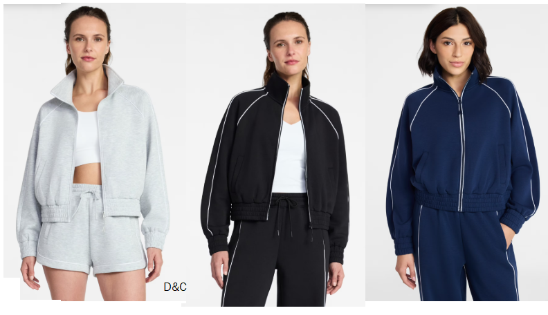 Avia Women’s ScubaKnit Track Jacket, Sizes XS-XXXL