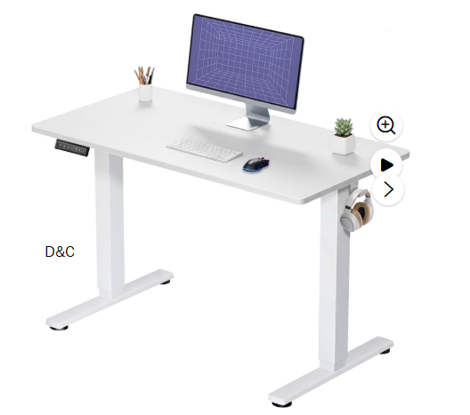 CONCETTA Electric Height Adjustable Desk, 40″x24″ Ergonomic Sit Stand Workstation, One-Touch Lift Home Office Desk, White
